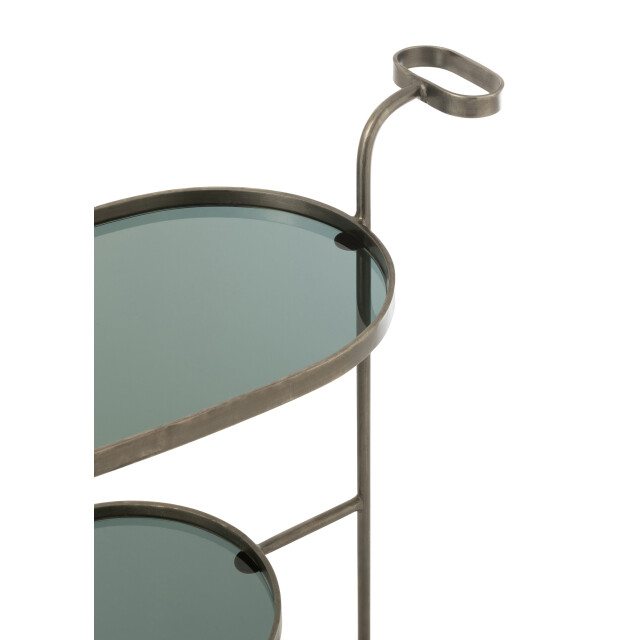 J-Line serveerkar ovaal 2niv ijzer/glas 74x42x84cm 3001765 large