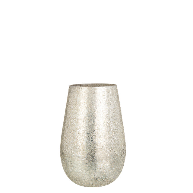 J-Line kaarsenhouder glinstering glas goud large 17.5x17.5x26.5cm 3013869 large