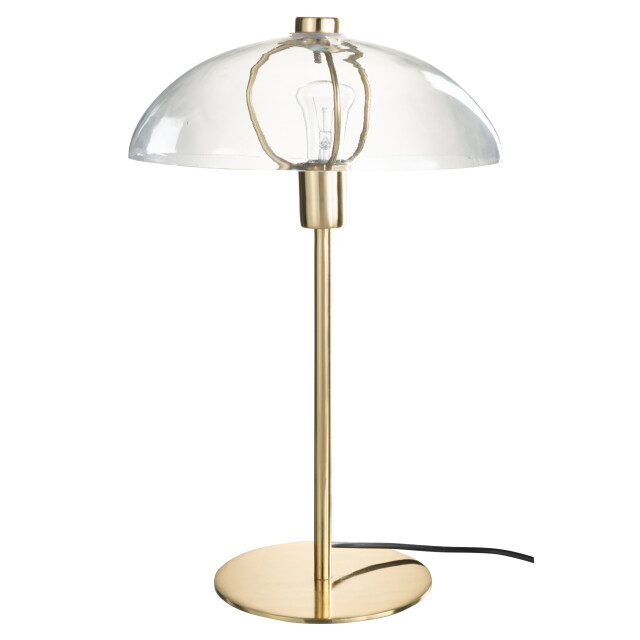 J-Line tafellamp jeff metaal/glas transparant/goud 32x32x48cm 2999461 large