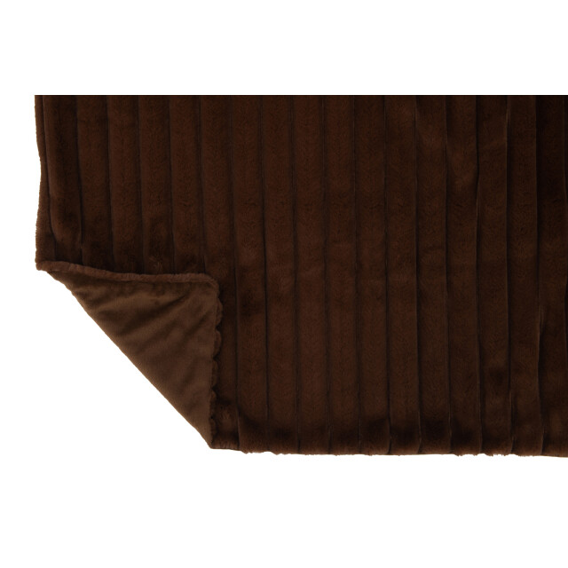 J-Line plaid corduroy polyester chocolade 180x130x3cm 3001865 large