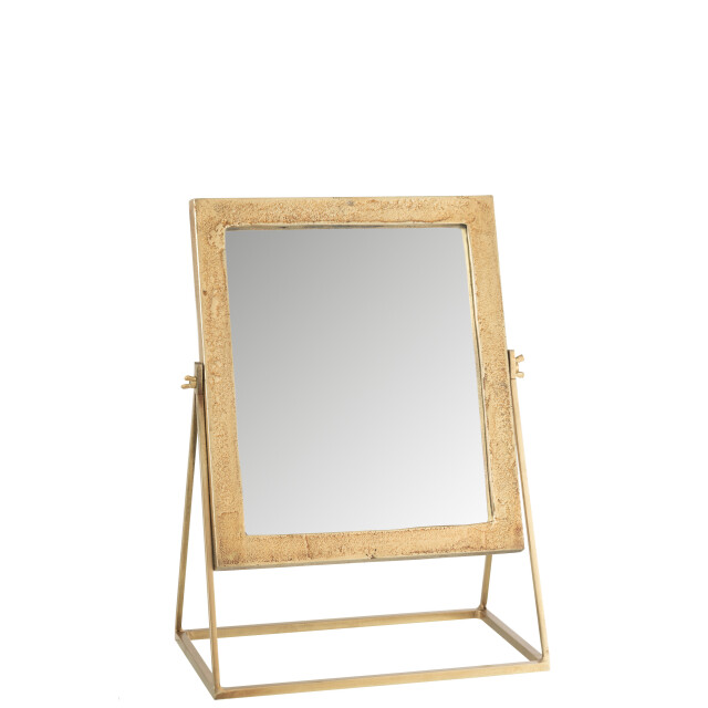 J-Line spiegel vierkant op voet metaal goud 34x20x47cm 3007281 large