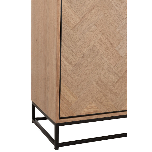 J-Line kast hoog 3 lades zigzag hout/metaal naturel/ 62x38x158cm 3000766 large