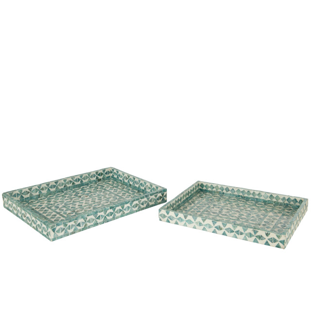 J-Line set van 2 plateau parel azur 45.5x35x5cm 3006504 large