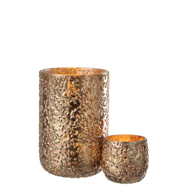 J-Line windlicht geoxideerd koper large 14x14x20cm 3013714 large