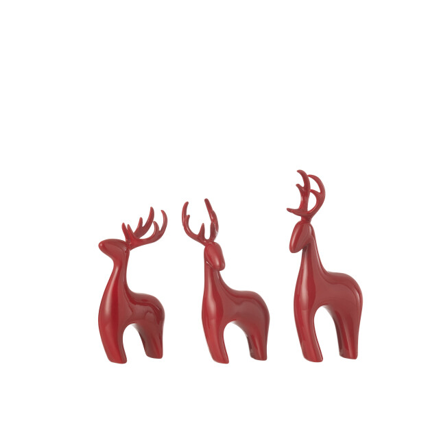 J-Line set van 3 rendier resine galvanisch 7x4x16cm 3010212 large