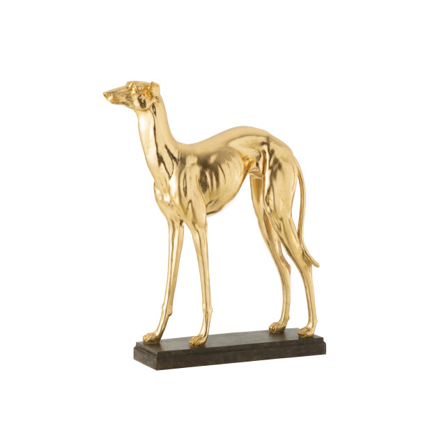 J-Line windhond rechtdoor poly goud 50x14.5x62.5cm 3008512 large