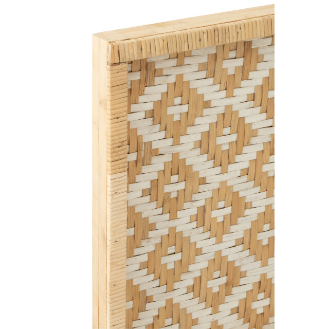 J-Line plateau vierkant patronen rotan /wit 51x51x4cm 3001308 large