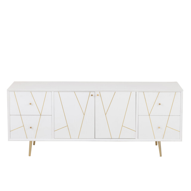J-Line dressoir lijnen 4 lades 2 deuren hout/metaal /goud 150x45x60cm 3013809 large