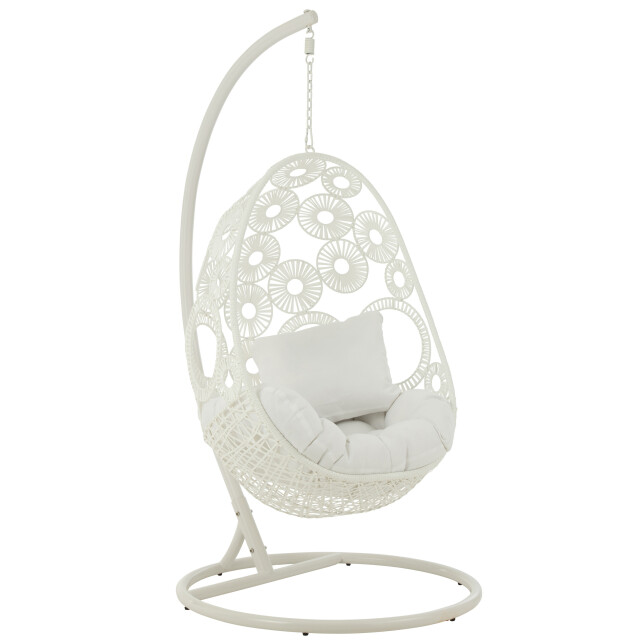 J-Line hangstoel+kussens bula metaal/riet 113x103x197cm 3004107 large