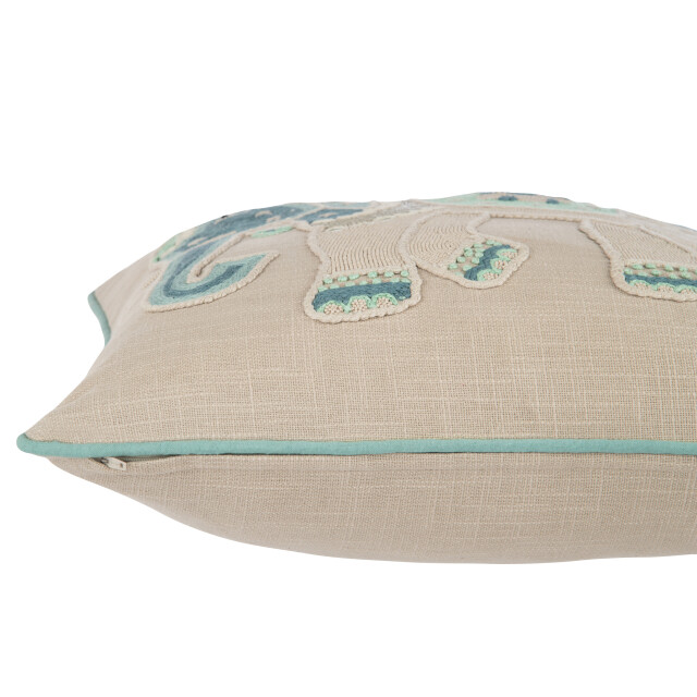 J-Line kussen olifant katoen /blauw 45x45x15cm 3002053 large