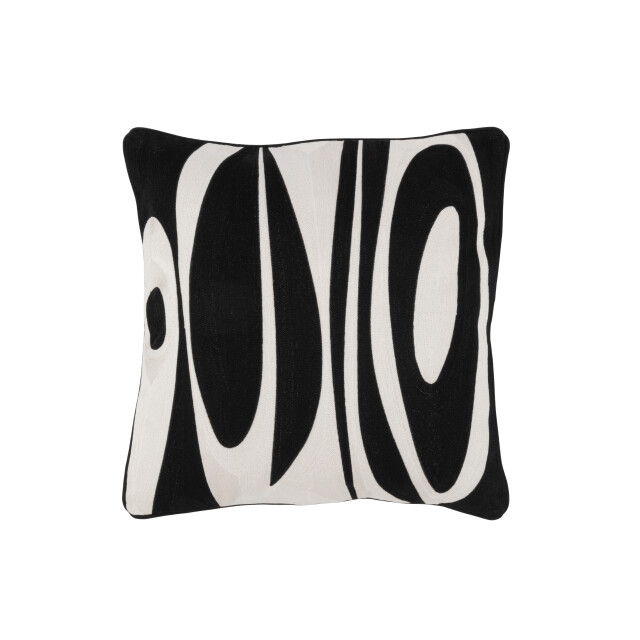 J-Line kussen milano textiel wit/zwart 45x45x10cm 3001850 large
