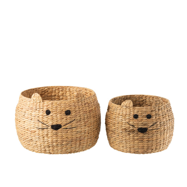 J-Line set van 2 manden kat waterhyacinth 48x48x36cm 3004995 large