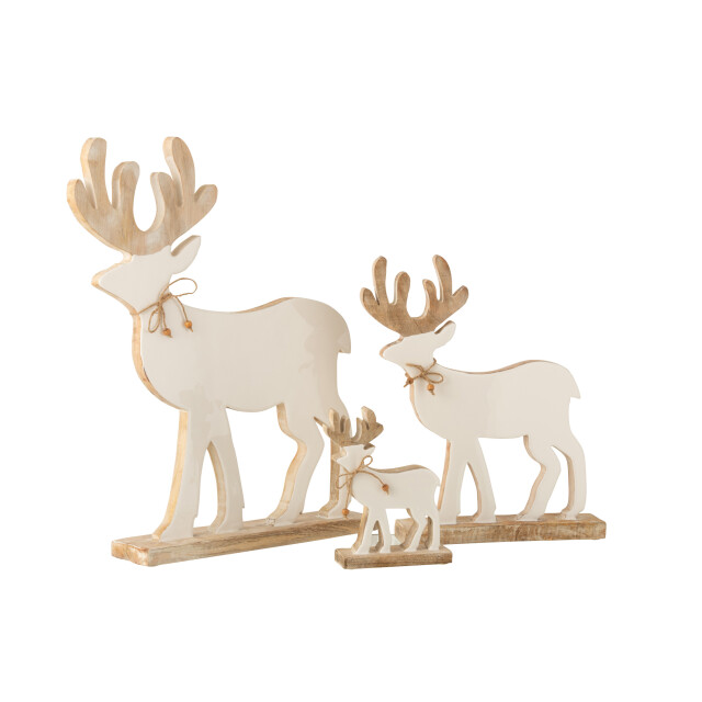 J-Line rendier op voet mango hout wit/white wash large 45x7x56cm 3005886 large