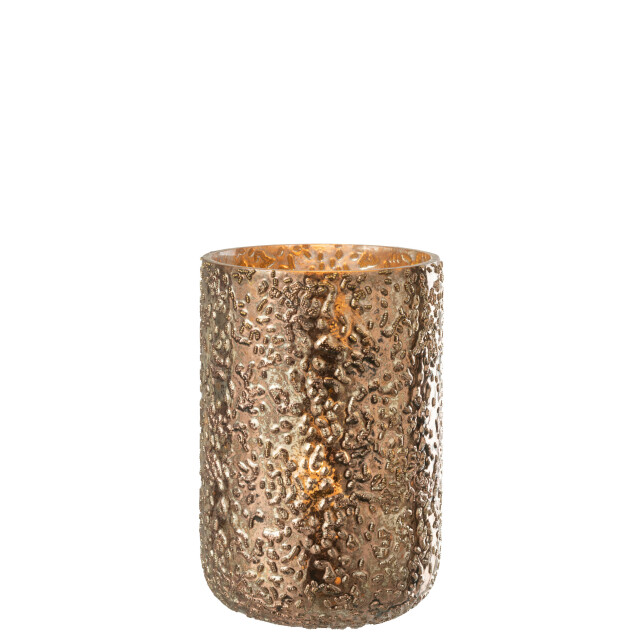 J-Line windlicht geoxideerd koper large 14x14x20cm 3013714 large