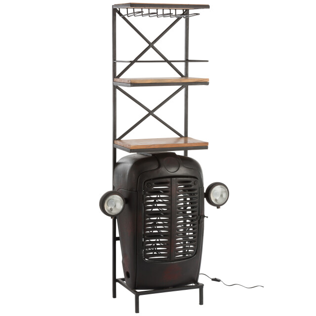 J-Line bar tractor voorkant metaal/hout zwart/ 87x37x181cm 3003347 large