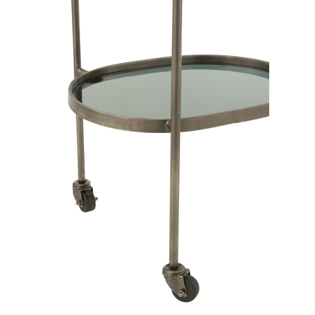 J-Line serveerkar ovaal 2niv ijzer/glas 74x42x84cm 3001765 large