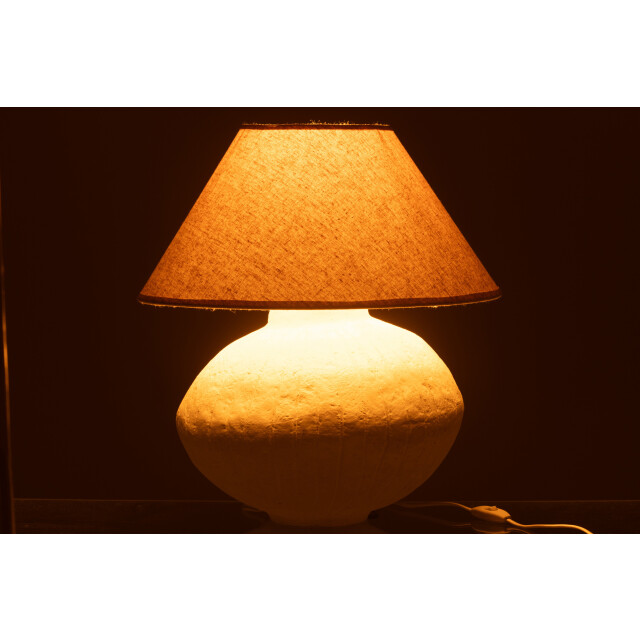 J-Line lamp pot + kap papier mache 35x45x52cm 3001967 large