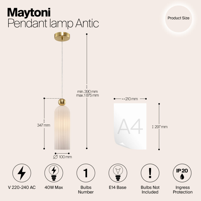 Maytoni hanglamp antic - Ø10 2993365 large