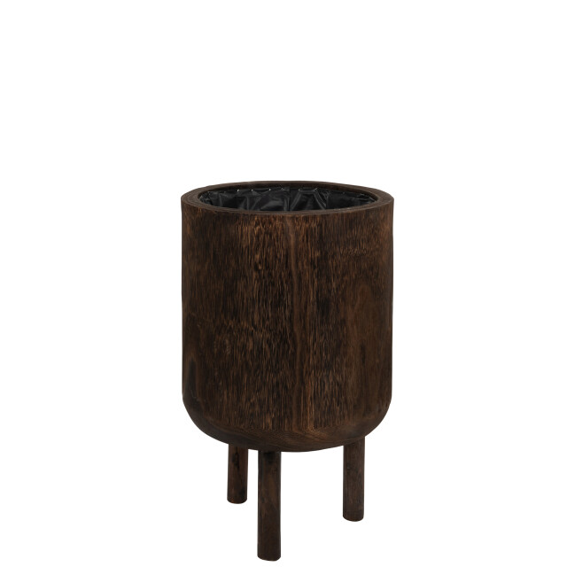 J-Line bloempot op voet paulownia hout large 32x32x44cm 3005863 large