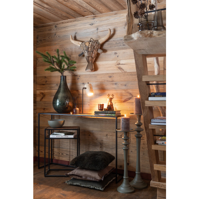 J-Line muurdecoratie stier drijfhout medium 59x19x53cm 3005799 large