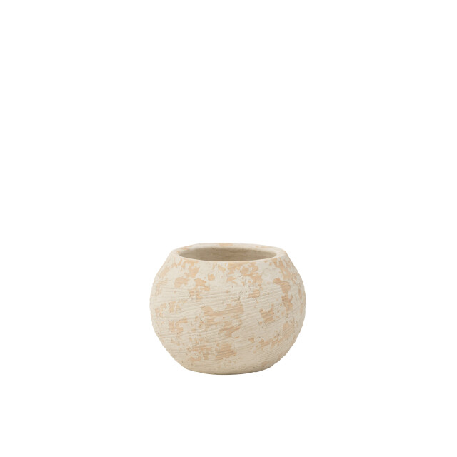 J-Line bloempot rustiek klei wit large 23x23x17cm 3005733 large