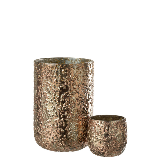 J-Line windlicht geoxideerd koper large 14x14x20cm 3013714 large