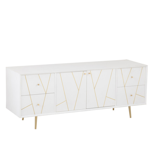 J-Line dressoir lijnen 4 lades 2 deuren hout/metaal /goud 150x45x60cm 3013809 large