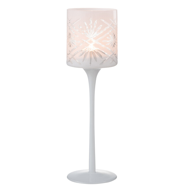 J-Line theelichthouder op voet santorini glas large 9x9x30cm 3013805 large