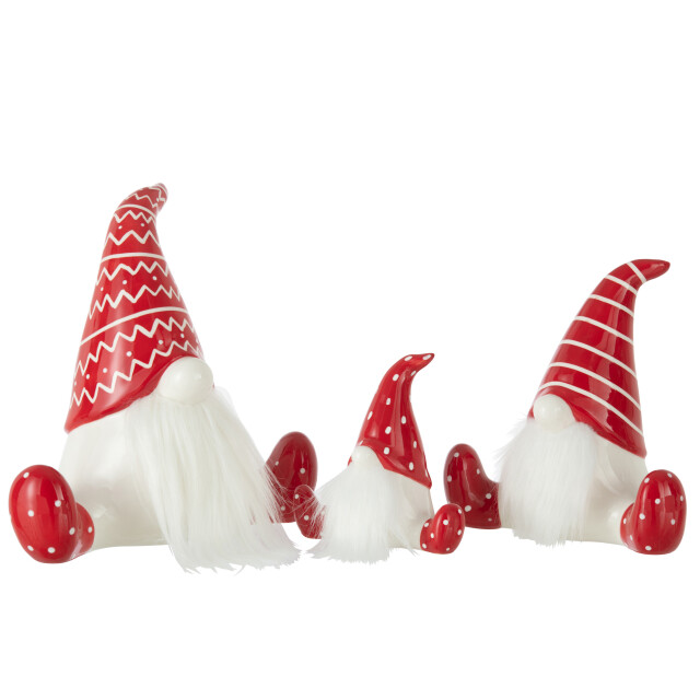 J-Line kerstman zittend keramiek /wit large 26x13.5x24cm 3007140 large