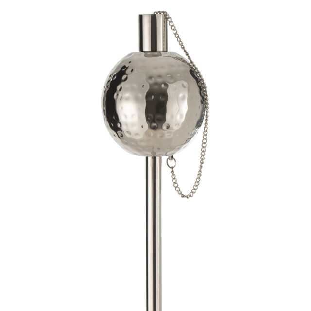 J-Line tuinfakkel bol gehamerd stainless steel zilver 9x9x155.5cm 3014802 large