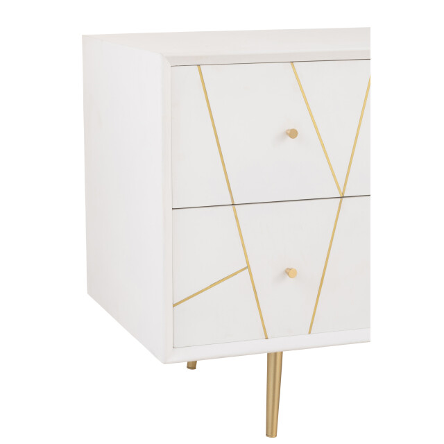 J-Line dressoir lijnen 4 lades 2 deuren hout/metaal /goud 150x45x60cm 3013809 large