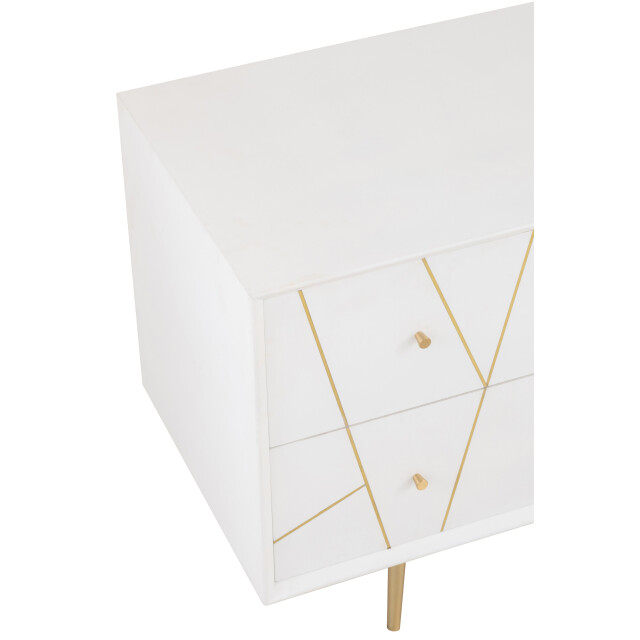 J-Line dressoir lijnen 4 lades 2 deuren hout/metaal /goud 150x45x60cm 3013809 large