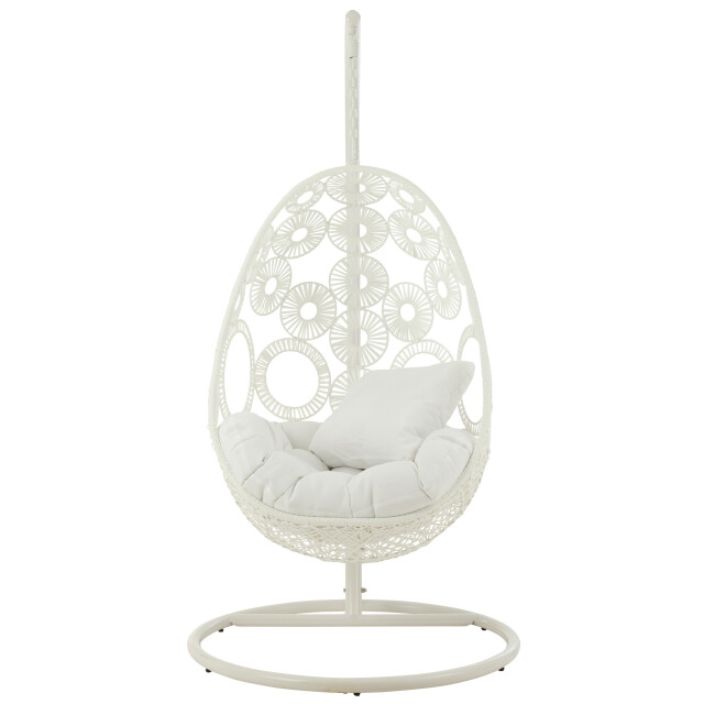 J-Line hangstoel+kussens bula metaal/riet 113x103x197cm 3004107 large