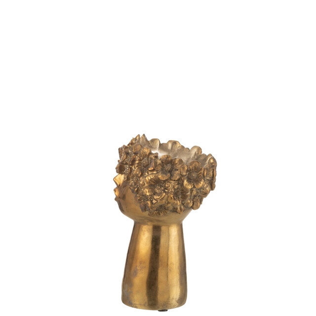 J-Line bloempot nebu poly goud small 18x16.5x27.5cm 3010019 large