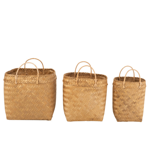 J-Line set van 3 manden vierkant rotan 44x44x46cm 3004890 large