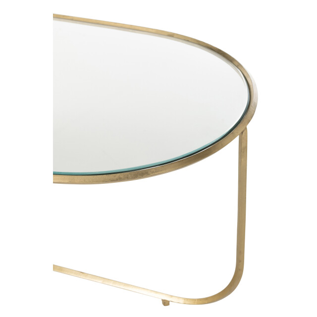 J-Line set van 2 tafels porte metaal/glas goud 76x62x35cm 3002267 large