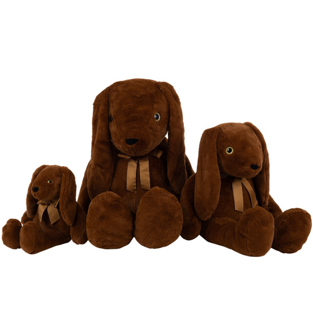 J-Line konijn strik pluche roest large 70x70x55cm 3006034 large