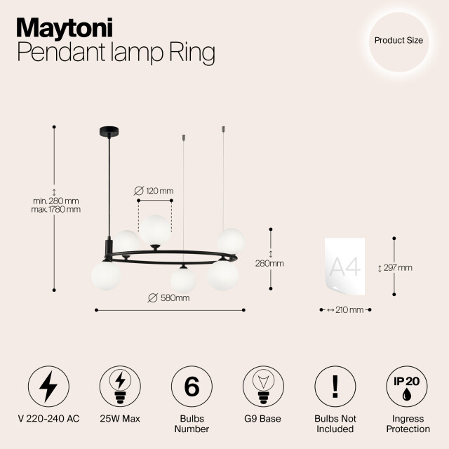 Maytoni hanglamp ring - Ø58 2994617 large