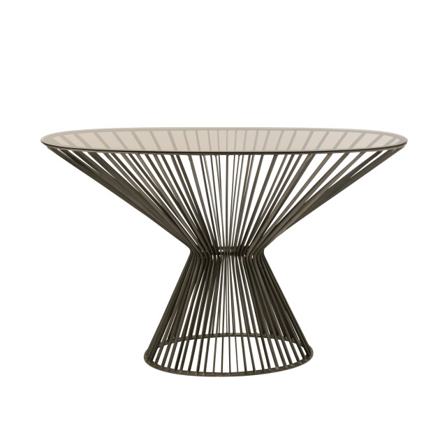 J-Line console ovaal spijlen metaal/glas /bruin 121x37x79cm 3001767 large