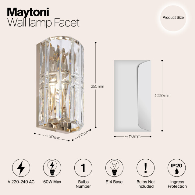 Maytoni wandlamp facet - 2994109 large