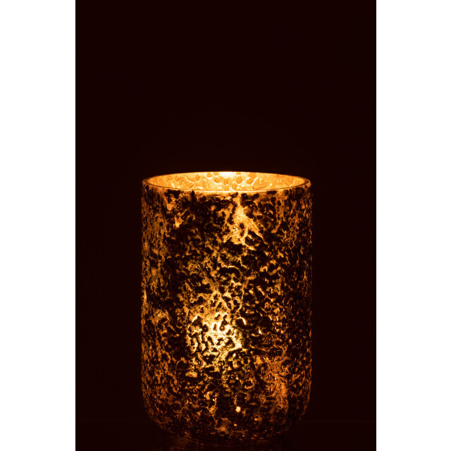 J-Line windlicht geoxideerd koper large 14x14x20cm 3013714 large