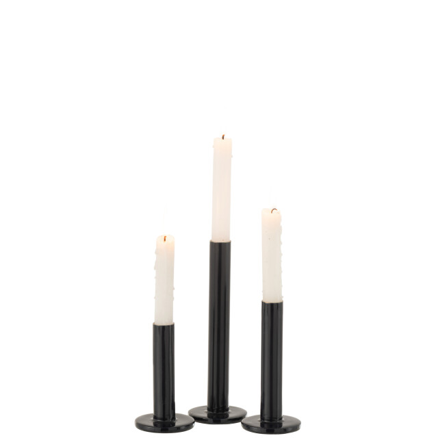 J-Line set van 3 kandelaars laag modern metaal blinkend 7x7x22cm 3000422 large