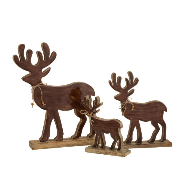 J-Line beeldje rendier hout large 41x33.5x6cm 3008977 large