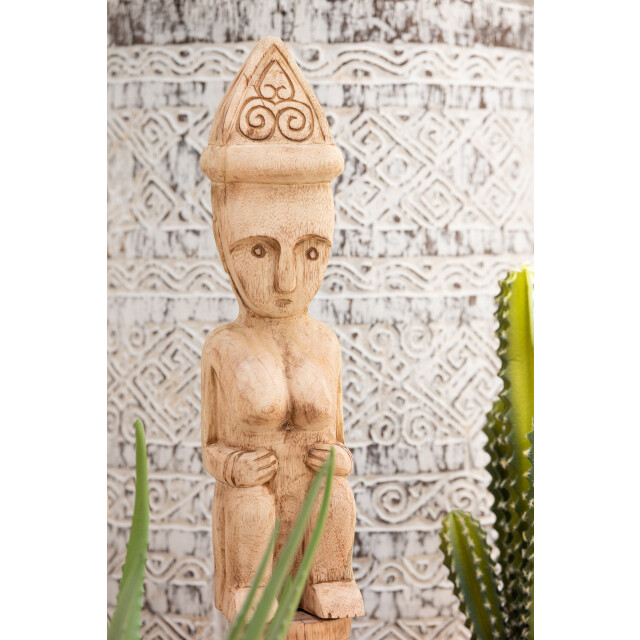 J-Line afrikaans figuur staand hout medium 14x14x88.5cm 3007934 large