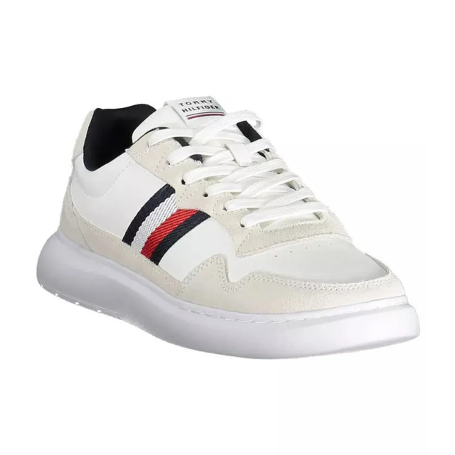 Tommy Hilfiger Strakke te sneakers met contrasterende accenten Tommy Hilfiger Strakke witte sneakers met contrasterende accenten large