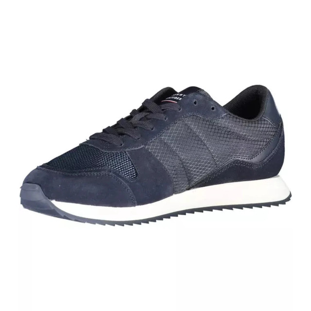 Tommy Hilfiger Eco-conscious sneakers met logodetails Tommy Hilfiger Eco-Conscious blauwe sneakers met logodetails large