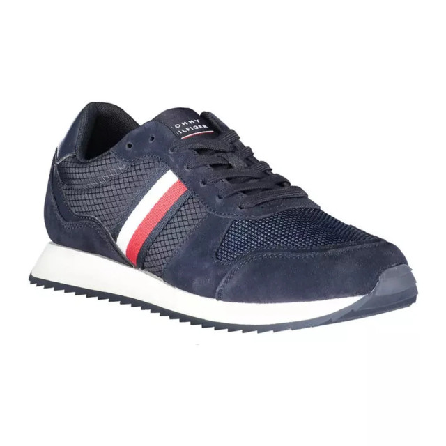 Tommy Hilfiger Eco-conscious sneakers met logodetails Tommy Hilfiger Eco-Conscious blauwe sneakers met logodetails large