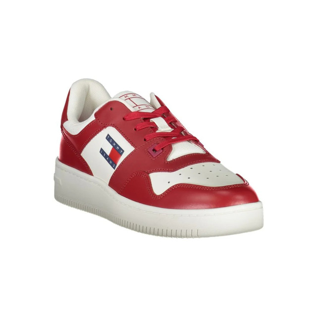 Tommy Hilfiger Leren heren sneaker Tommy Hilfiger roze leren heren Retro Basket sneaker large