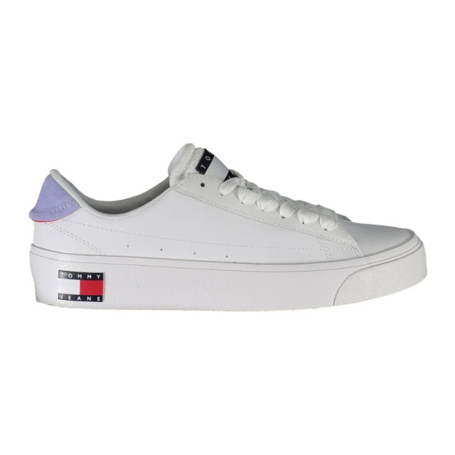 Tommy Hilfiger Eco-conscious te sneakers met logoaccenten Tommy Hilfiger Eco-Conscious witte sneakers met logoaccenten large