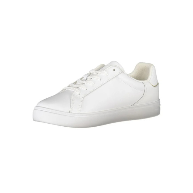 Tommy Hilfiger Polyester sneaker Tommy Hilfiger Leren Court Sneaker Met Metallic Logo large